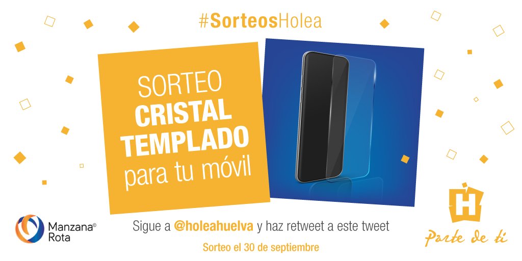 HoleaHuelva's tweet photo. ✨ SORTEO ✨ Llévate un cristal templado de @Manzana_Rota y tendrás la mejor seguridad para tu móvil 📱🙌🤩
Participa con solo:
✅ Seguir a @HoleaHuelva
✅ Hacer un RT a este tuit
✅ Bases ➡ https://t.co/p8diQkTiup
#SorteosHolea #ManzanaRota #Holea #Huelva #PartedeTi https://t.co/ykBdGrdoKv