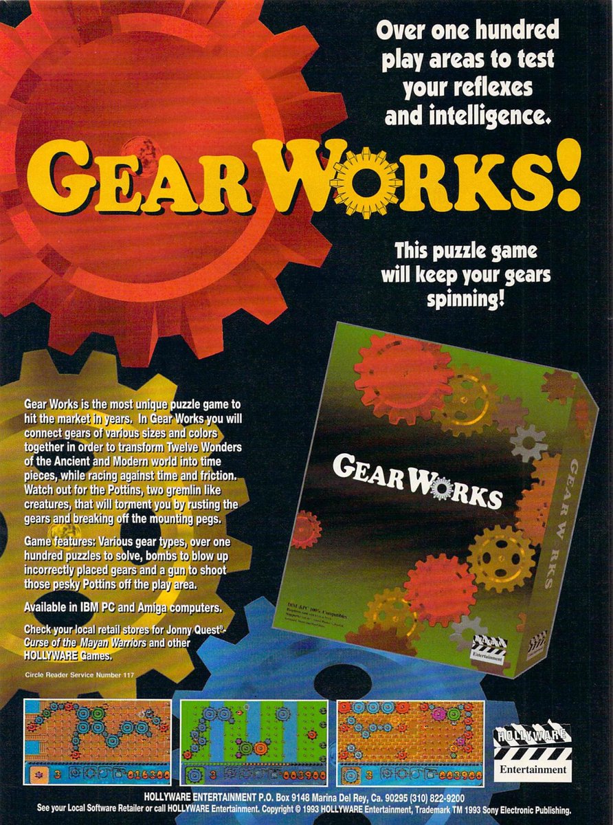 Gear Works. It's a puzzle game about gears.I should try this, it looks fun. I remember liking the gear mini-game in Super Solvers Gizmos & Gadgets.