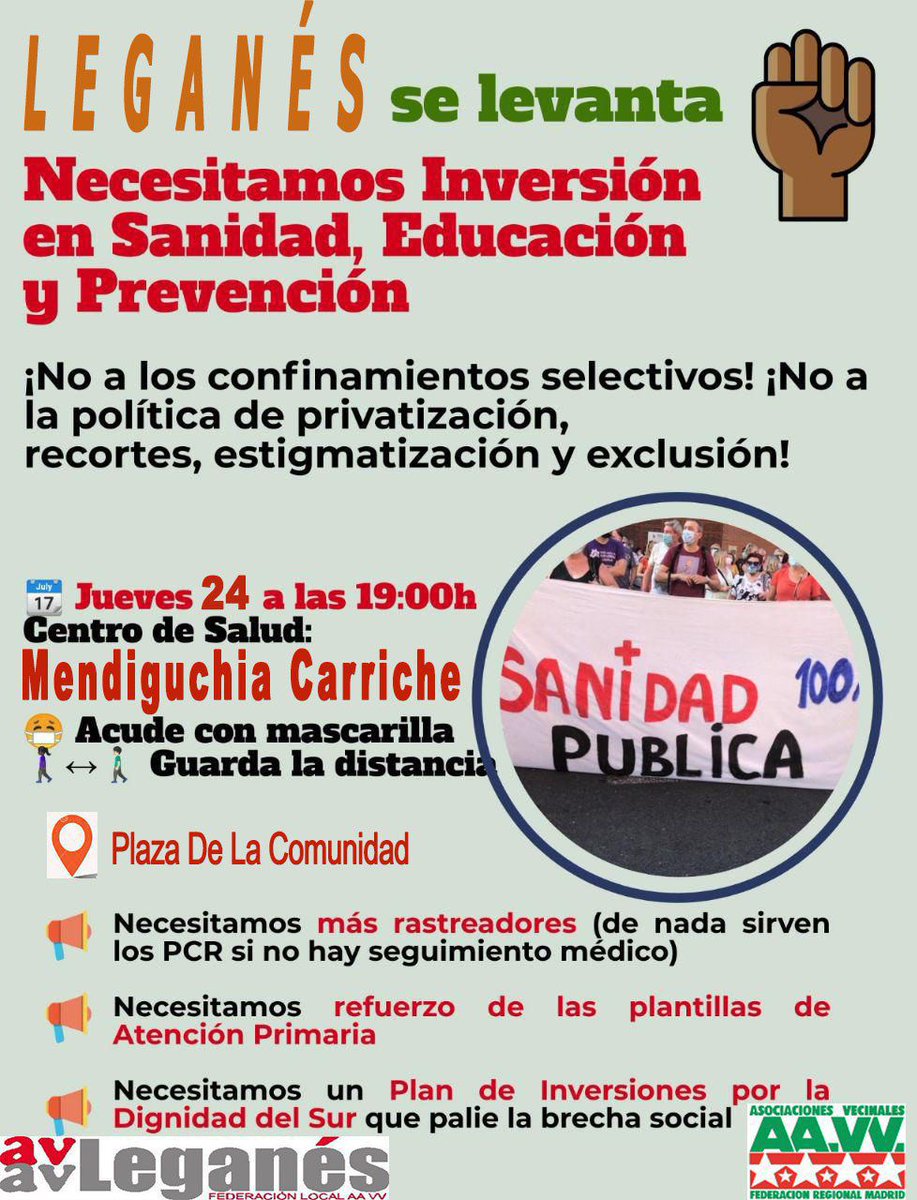 En #Leganes también nos levantamos con el puño en alto por la #DignidadelSur