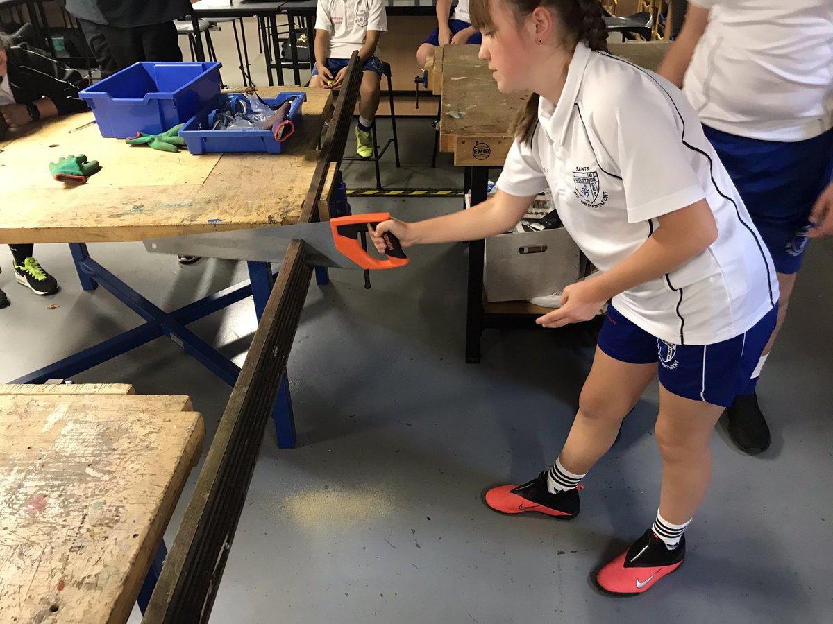 junior_bede's tweet photo. Another productive day yesterday working on the well-being garden. The group marked out how big they want their flower beds, then began the recycling process of old decking boards we have in school. Plenty of hammering, sanding and sawing! https://t.co/nqFwd2eXLi