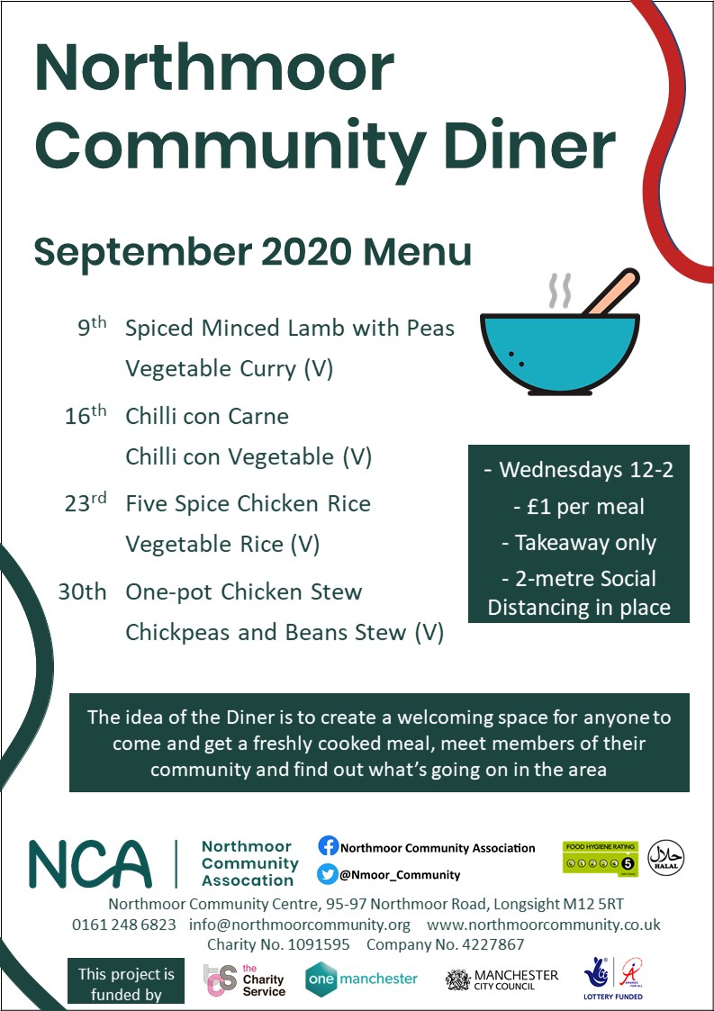 Nmoor_Community's tweet image. Today's menu: 'Chinese 5-Spice Chicken Rice' or 'Veggie Rice'.
We sold out early last week so we're cooking up lots more! 🍛🍲
Bring an umbrella! 🌂🌂🌂
#Food #Lunch #Community #NorthmoorCommunityDiner #Northmoor #Longsight #Manchester #MCR #Halal #Vegetarian