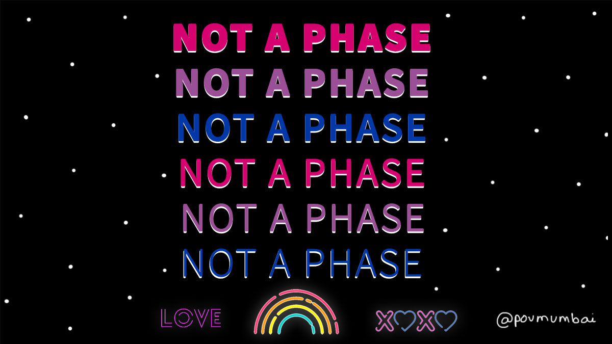 povmumbai's tweet image. Although #bisexuality seemingly implies a #genderbinary, many bi+ folks describe themselves as being attracted to genders like their own, and different from their own — moving beyond the binary.

What are some common stereotypes you&apos;ve come across? #InternationalBiVisibilityDay