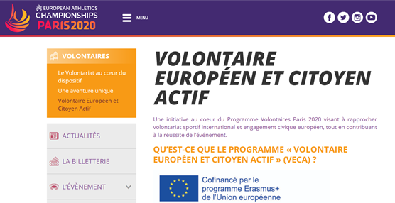 Semaine 🇪🇺 du sport #BeActive
Nous sommes heureux d'être partenaire du projet #VECA, porté par le comité d'organisation <a href="/Paris2020athle/">Paris 2020</a>!
C'est un outil de rapprochement entre volontariat sportif international et engagement civique européen!
Plus d'infos 👇athle2020.paris/volontaires/ve…
