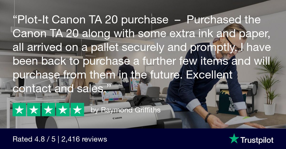 A lovely 5 Star Review on the Canon TA-20 A1 Printer this morning -  a nice way to start the day.

#canon #architecture #design
