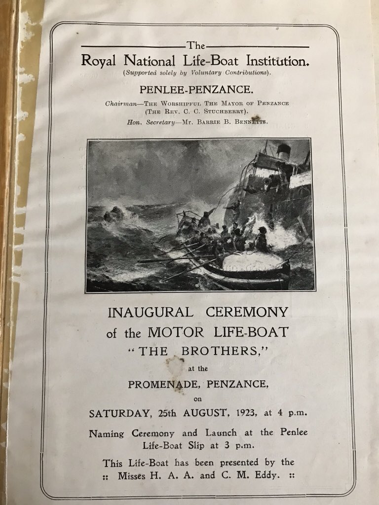 The very start of life for the <a href="/RNLI/">RNLI</a>  motor lifeboat ‘The Brothers’ at Penlee Lifeboat Station in 1923. Soon to come home to Newlyn for restoration by <a href="/SaveTheBrothers/">Save The Brothers</a> #ON671 #OurHistory <a href="/penleelifeboat/">RNLI Penlee Lifeboat</a> #ironmeninwoodenboats