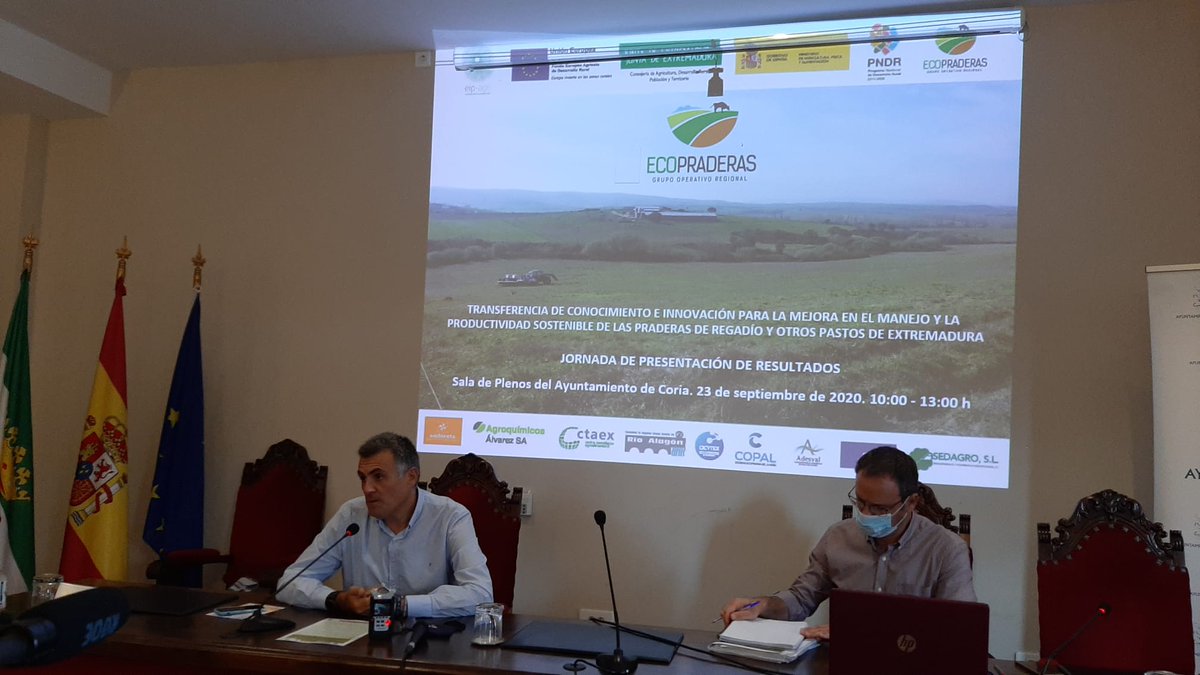 CTAEX_CIT's tweet photo. 📢Hoy estamos en Coria en la Jornada de Presentación de Resultados  del #GrupoOperativo  #ECOPRADERAS  🌾 @EIPAGRI_SP  @redrunacional @Junta_Agricultu  #Extremadura 
👉https://t.co/W2Hre5UtUh https://t.co/aaHI5JthSv