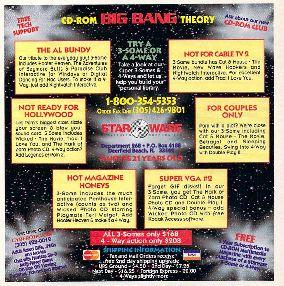 I don't like that they called this CD-ROM porn set "BIG BANG THEORY". Bazinga?Also, look at those prices: 3 CDs for only ONE HUNDRED AND SIXTY EIGHT DOLLARS. that's only 300$ today.