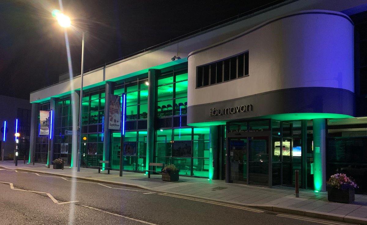 MidUlster_DC's tweet photo. To mark #RecycleWeek, &amp; to show our appreciation to our #RecyclingHeroes, we've lit our buildings up green! 
Chair @CMallaghanSF, 'Recycle Week this year is an opportunity to thank everyone in the district for continuing to recycle'.#ThankYou #TogetherWeRecycle #MidUlsterRecycles https://t.co/CTKCE84zSV