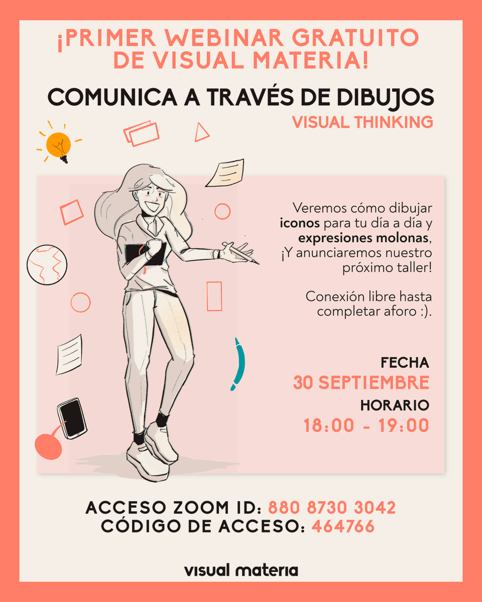 ¡Hola! ¿Cómo estáis? Pasamos por aquí para contaros que haremos nuestro ¡primer webinar gratuito! Os dejamos el cartel y si os animáis a compartid con alguien que le pueda interesar será maravilloso! ¡Gracias! 🖤

👇🔥