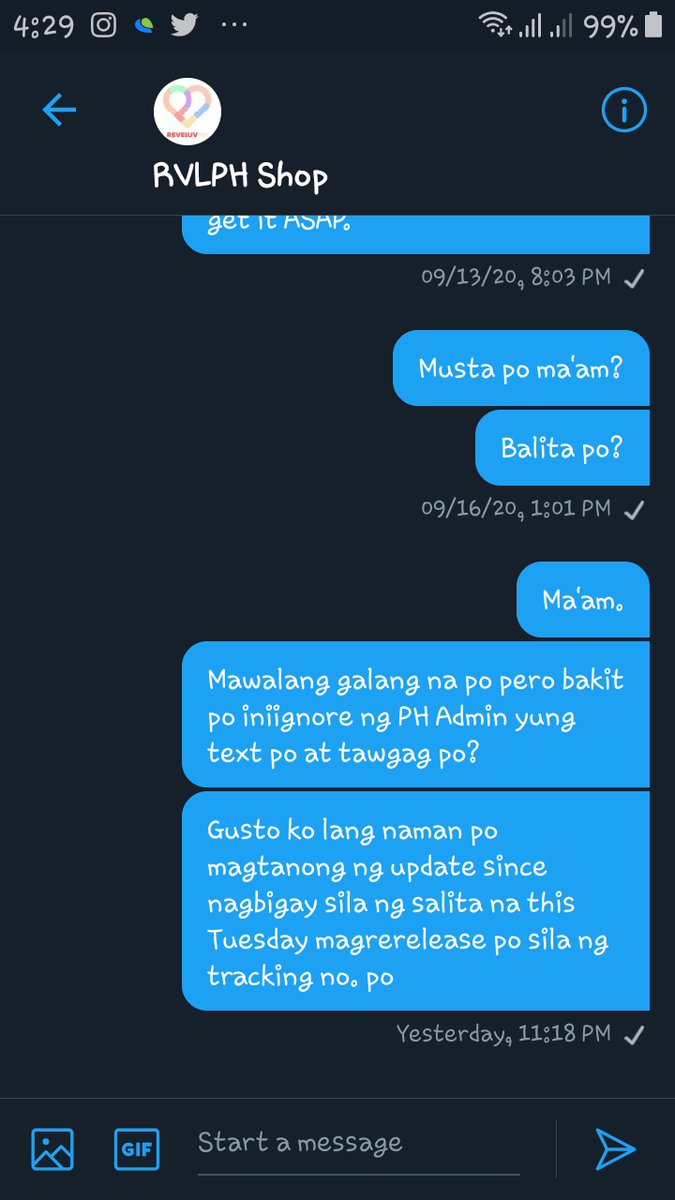 Di naman ako pinanganak kahapon para di malaman mga ibig sabihin ng responses sa call. ALAM KONG AYAW NYO LANG SAGUTIN AT MAGBIGAY SA KIN NG UPDATE. So I tried to DM you on you official Twitter Account pero ala pa rin kayong reply.