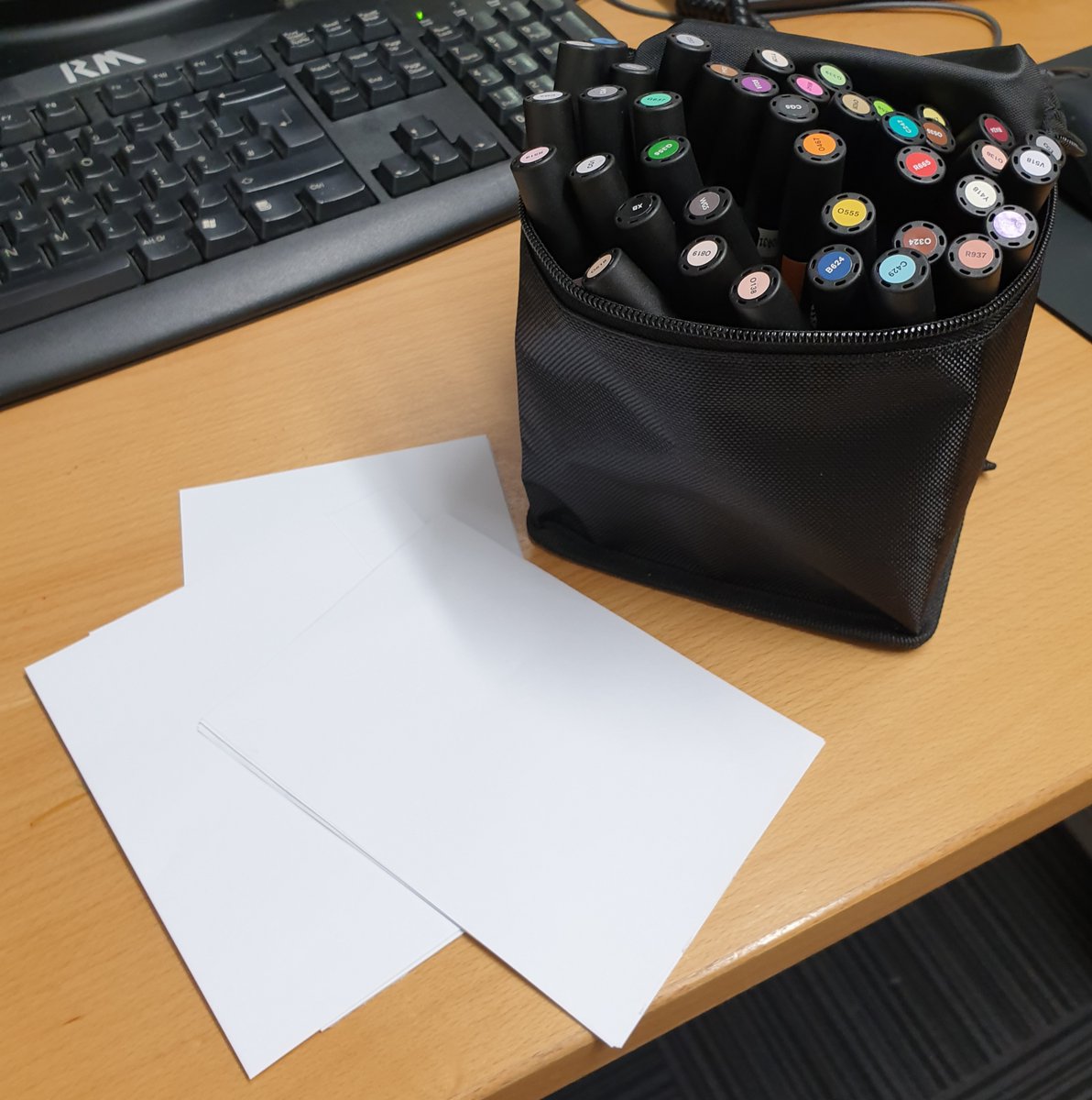 Library_EHS's tweet photo. Miss Lee is ready to take on Inktober! What kind of pens will you be using? Feel free to use whatever medium you want, we just want some cool doodles in the library :) (..also, there are prizes) #inktober2020 #Inktober #doodle #pens #library #October #art https://t.co/WjAzqx1P2V