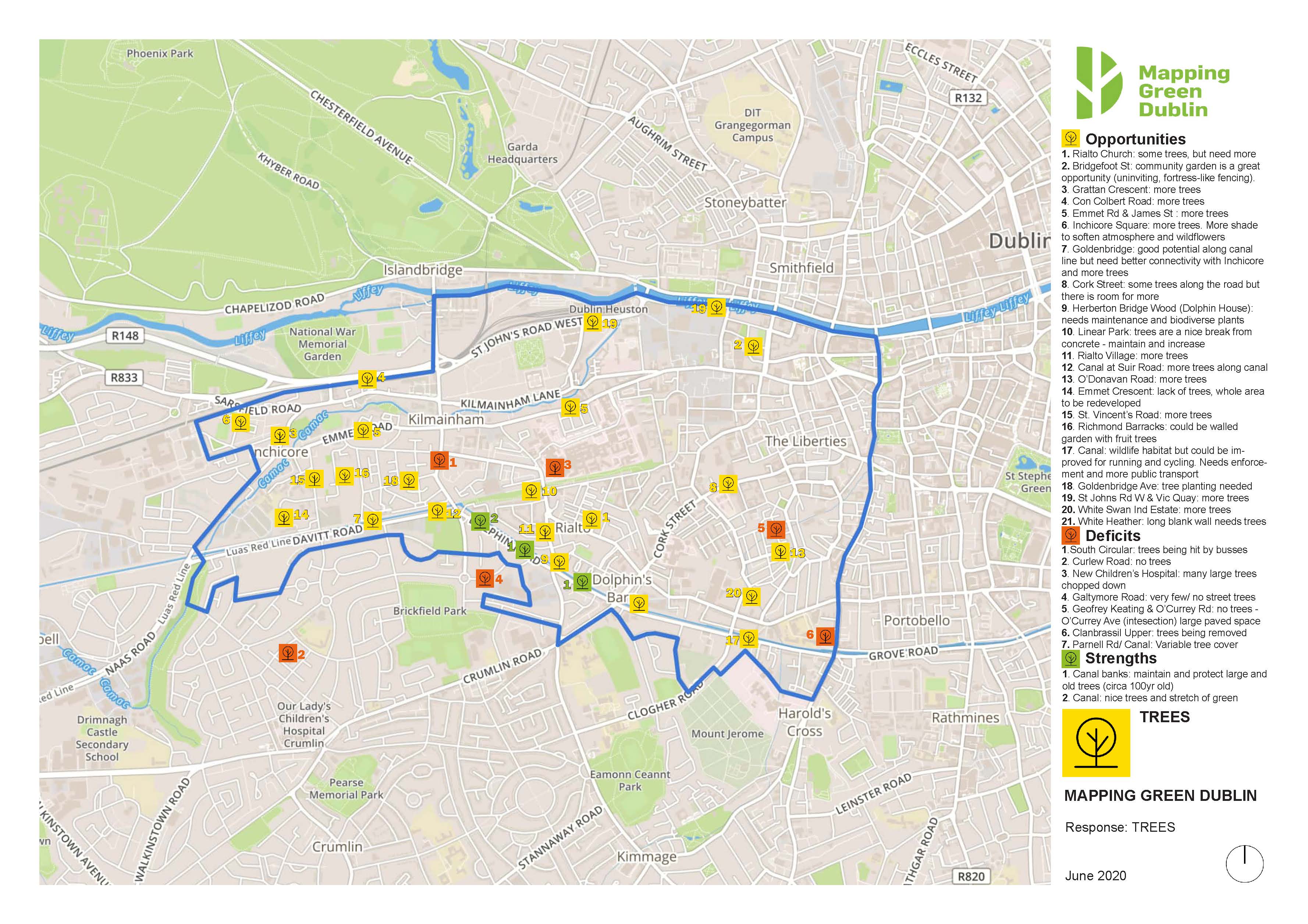 Dublin 8 Area Map Mapping Green Dublin On Twitter: "The First Of Nine Maps Produced From  Community Comments On How Greening Can Be Improved In The Dublin 8 Area.  Day 1: Trees. If You Live, Work