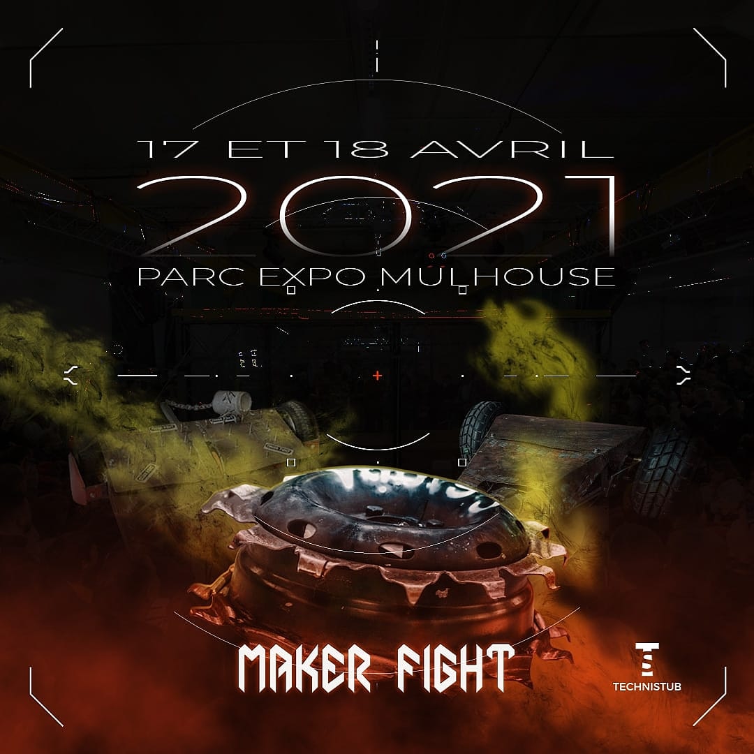 makerfight68's tweet photo. Teaser...
Le prochain @makerfight68 by @Technistub &amp; Cie se tiendra les 17 &amp; 18 avril 2021 à @mulhouse ! 
Qu'on se le dise 🗨️🤖
Please RT
#robots #DIY #makers #fablabs #coolevents https://t.co/u70SboPqEs