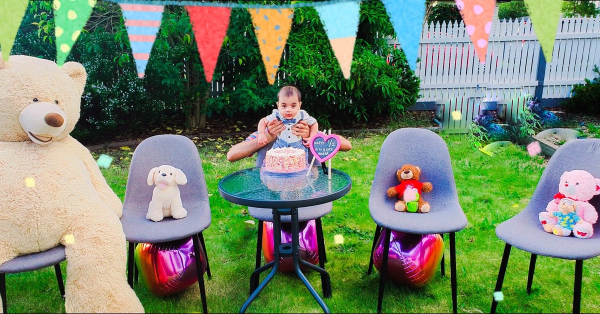 HEAL_NCDs's tweet photo. Our son #AkbarAnil 's 1/2 year birthay party with Cuddly bear, Whitoo dog, Brownie bear, Pinky bear, Feddie bear and Kelly the kermit #quaratinebirthday2020 because uncles @DanielAndrewsMP and @VictorianCHO said #socialdistancing saves lives. https://t.co/v4wIRRR0i3
