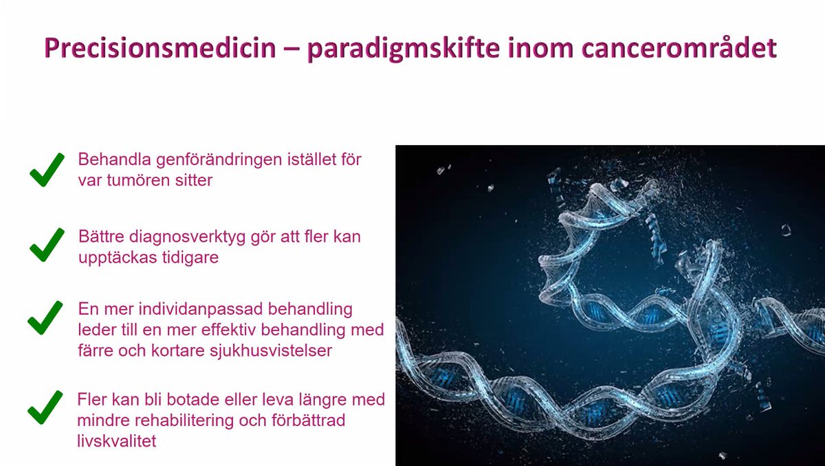Nu är seminariet om precisionsmedicin ur läkarens och patientens perspektiv igång! Ett samarrangemang mellan Roche, <a href="/BayerSverigeAB/">Bayer Sverige</a> och KI Innovations. Först en påminnelse om varför #precisionsmedicin är så viktigt!