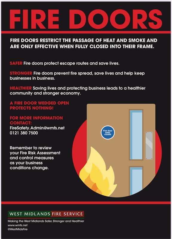 Fire doors create a barrier from fire and toxic cold smoke and prevent it from travelling around a building. Keeping the damage to a small area allows for easier evacuation, safer stay put and safe access for our crews. For more info: wmfs.link/2ZGnH6f #FireDoorSafetyWeek