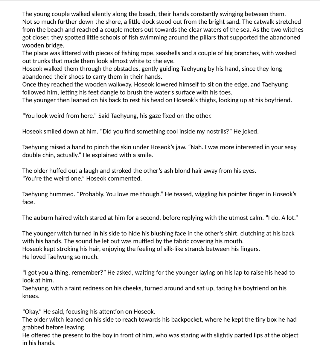 A little teaser for the Witch!AU oneshot I'm writing, feat Vhope, beach dates and surprises 🌊☀️

#vhope #BTS #btsfanart