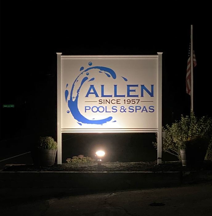 AllenSpas's tweet photo. Our new sign in #Rutland is lit! Thank you Harry Schroeder of #Code3Electric and #AwesomeGraphics!
#Vermont #HotTubDealer #PoolDealer #SaunaDealer https://t.co/9BllzDGiLm
