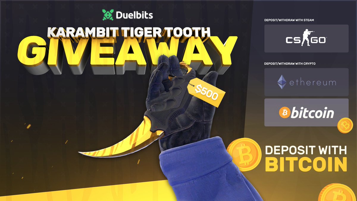 Duelbits's tweet image. 🚨Bitcoin deposits &amp;amp; withdrawals are now live🥳

1⃣RT &amp;amp; Follow
2⃣Tag a friend
3⃣Use promo code "bitcoin" for a free $0.20 (optional)

👇Winner picked in 4 days. 👇

🔗duelbits.com