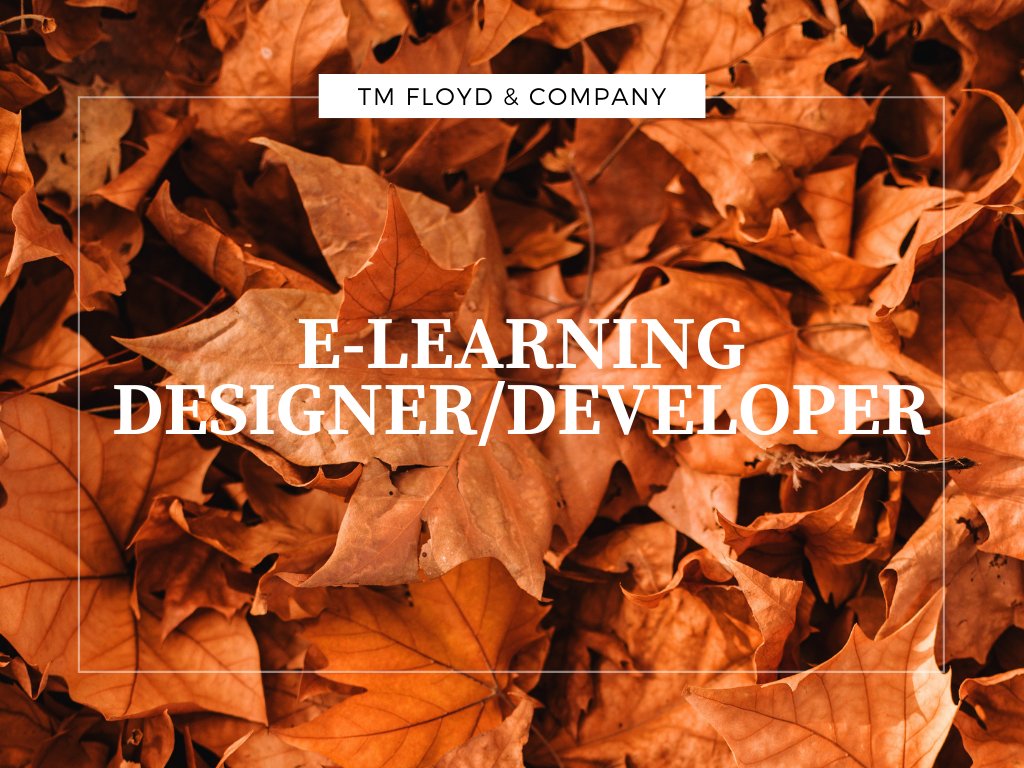 TMFloydandCo's tweet photo. We're hiring!
2️⃣ years-instructional design, electronic media design, or related work experience
2️⃣ years of Visual Basic, Question mark, Captivate, Photoshop, InDesign & Illustrator
Click here: https://t.co/KnPUf1Enmi
#tmfjobs #tmfworklife https://t.co/nj6GeNfohy