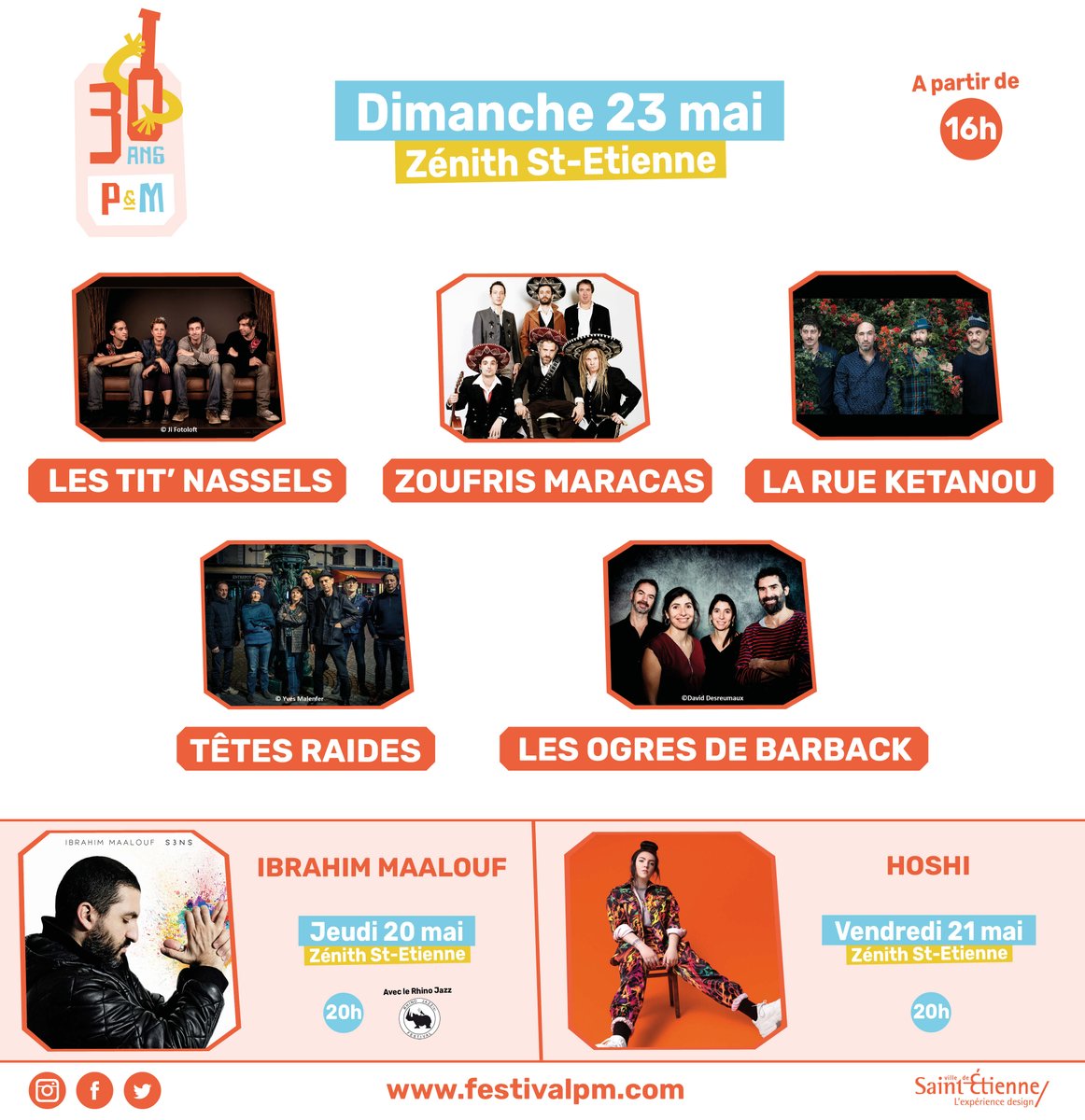 🚨 Les premiers noms enfin dévoilés !🤩
👉 Ibrahim Maalouf et Hoshi les 20 et 21.05 et un plateau inédit le 23.05 avec Les Ogres de Barback [Officiel], Têtes Raides Officiel, La Rue Kétanou, Zoufris Maracas et Les Tit' Nassels ! 🥳 
🔖 bit.ly/33RogLQ