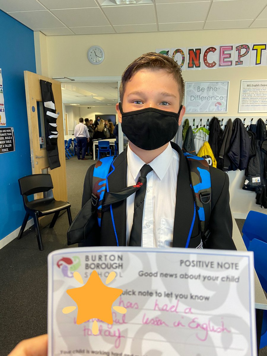 Positive note of the week for this young man in his English lesson today! Fantastic contribution to the lesson! Well done 👍 https://t.co/5PSgEcsngy