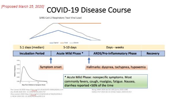 We presented this model on 3/25 based on what was known at that time. Even at that time a lot was known about the illness course. In general, it involves a complex interplay between the virus and the immune system