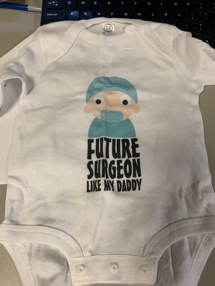 mark_dudash's tweet photo. My very thoughtful co-chief @clbuonpane got my wife and I this awesome onesie for our upcoming little one. Can’t wait to be a dad! 😁😁#Geisinger #GeneralSurgery #ResidencyFamily https://t.co/VaxOEkBGuX