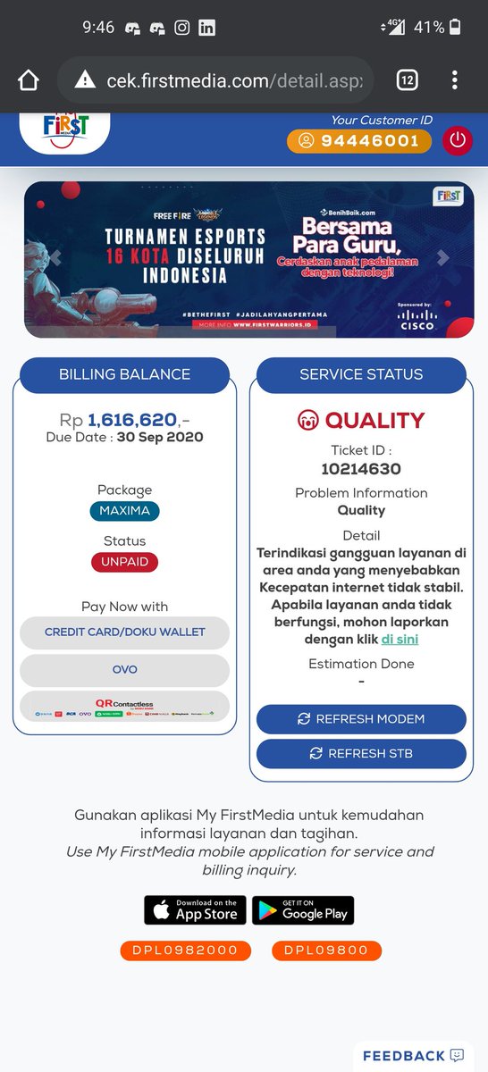 FirstMedMati3x's tweet photo. mau ampe kapan masalah 'Quality' gini @FirstMediaCares ? Selama 3 hari terakhir ini konstan mati 2x sehari :) harus apa? kompensasi mana? #firstmediadown #firstmed liat aja sejarah tweet buat kemantepan firstmed ini yang tiada pernah konsisten nyala normal https://t.co/nrX3NtFi1V