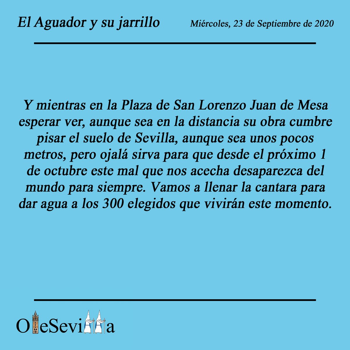 olesevillatv's tweet photo. Tercera edición de nuestra columna "El Aguador y su jarrillo".

En esta ocasión, hablaremos sobre la reunión que tuvieron todos los consejos de las provincias andaluzas y el futuro de la #SemanaSanta2021 .

¡Déjanos tu opinión en los siguientes tweets!👇

#Olesevilla https://t.co/stAJcneEBk