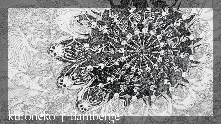 あやかし系のイラスト1枚描いたら この骸骨の曼荼羅 万華鏡 の制作に戻りますので 黒猫 フランベルジュの漫画