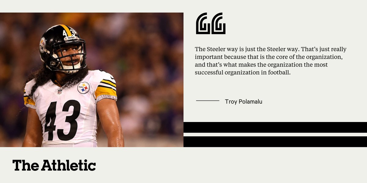 TheAthleticPGH's tweet photo. Troy Polamalu doesn't come around the Steelers anymore. It's not because he's angry. If anything, it's the opposite. 

From @MarkKaboly: https://t.co/He2r8o2Bp4 https://t.co/tOxgbuC40X