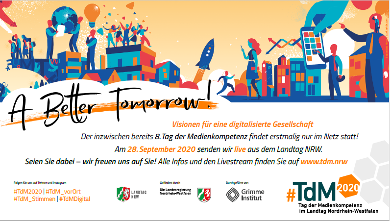 digibits_de's tweet photo. Am 28.09. ist es soweit: Der Tag der #Medienkompetenz im @Landtag_NRW findet dieses Jahr digital statt und wir sind dabei. Ab 15:30 Uhr präsentieren wir live unsere Angebote für #Schulen. 
Jetzt anmelden: https://t.co/6ngx0uLXoO
#twitterlehrerzimmer #TdMDigital #TdM2020 #EduNRW https://t.co/VT1iQDCMZy
