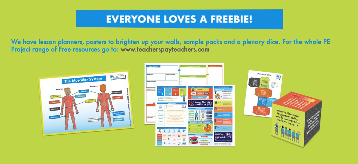 A little screengrab from our website... Everyone loves a freebie! We have lesson planners, posters to brighten up your walls, sample packs and a plenary dice. For the whole PE Project range of Free resources go to: teacherspayteachers.com/Store/The-Pe-P…  #freebie #PhysEd #resources