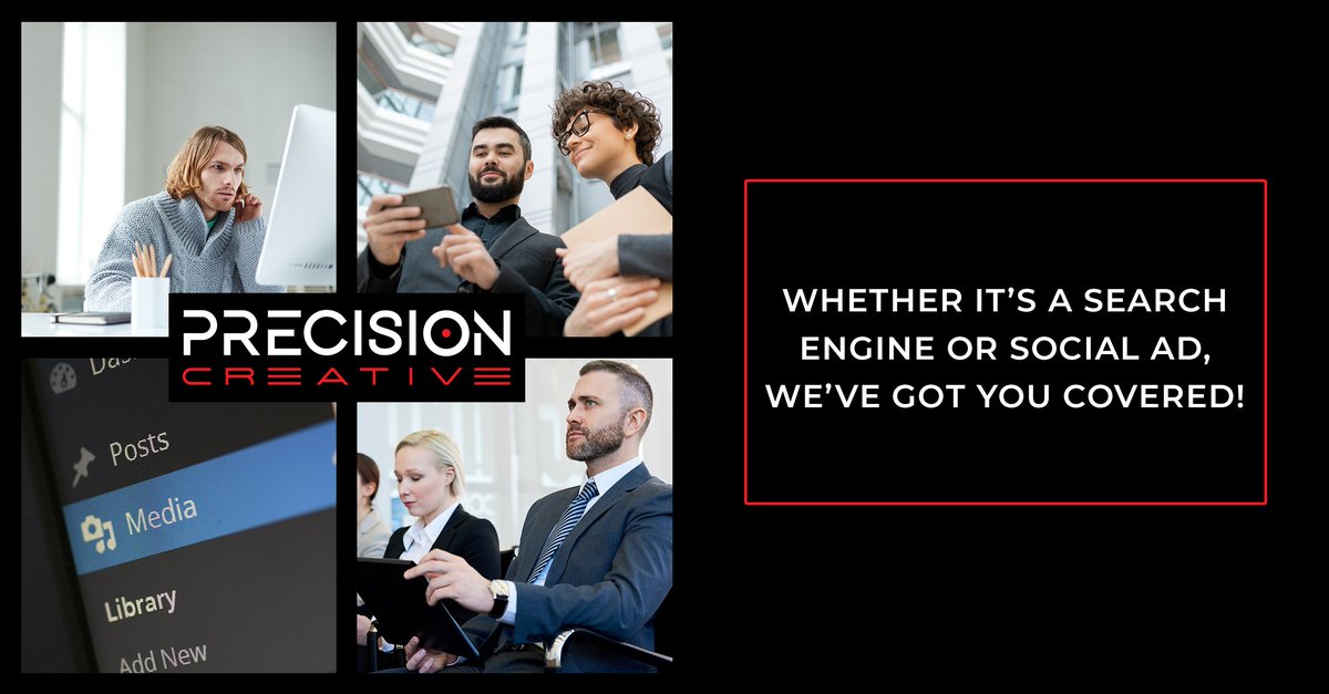 prec_creative's tweet image. Whether it&apos;s on search engines or social media, our team of advertising experts can handle everything from content creation to audience research and implementation.
#Advertising #SocialMediaAds #SearchEngineAds #LeadGeneration # #DigitalMarketing #InboundMarketing #Marketing