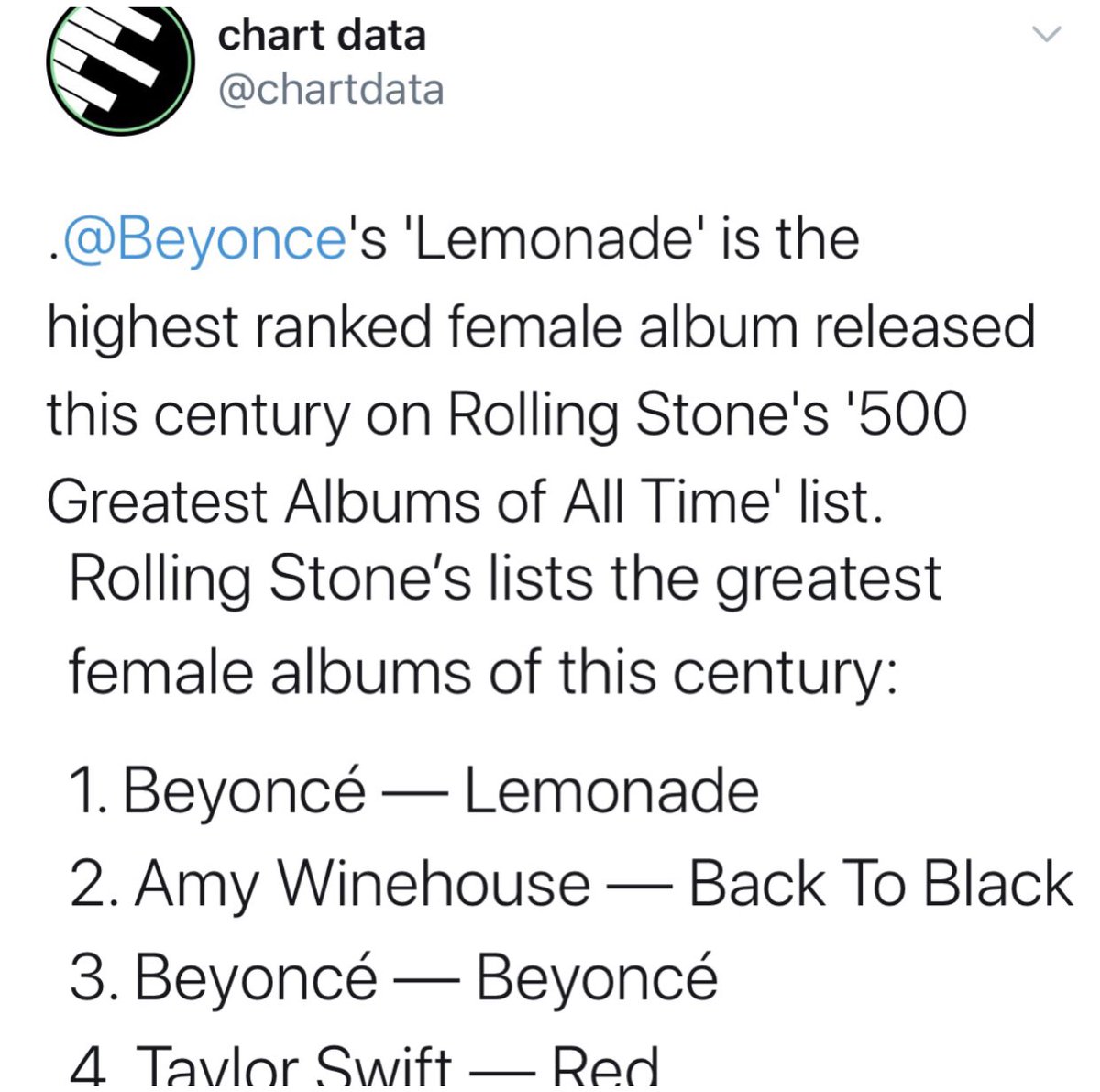viv_beyac's tweet image. Daily reminder that Beyoncé was the top female artiste of the 00’s, was the top artiste of 10’s and had the best album of the 10’s, she has the #1 song of the century, the top female album of the century and the best performance at an award show in history (1/3)