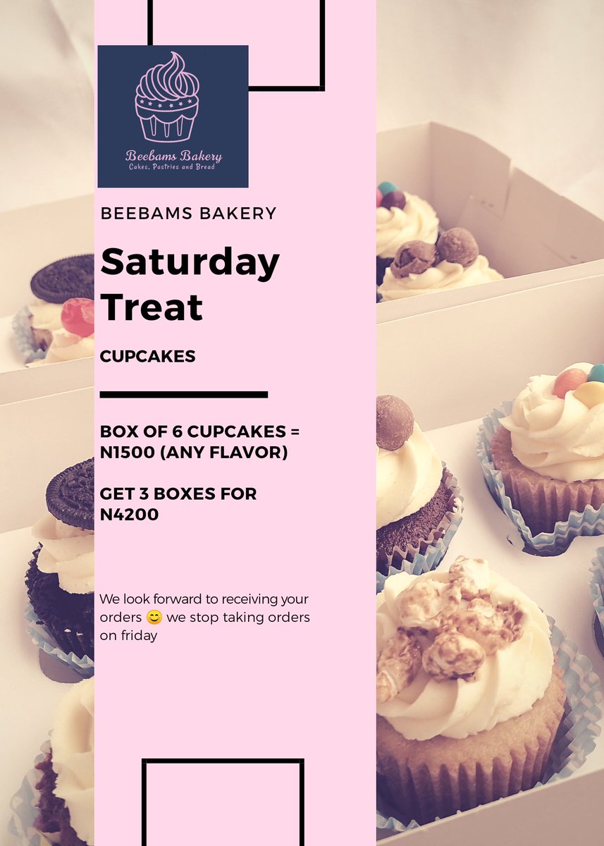 BeebamsBakery's tweet photo. Saturday Treat is up beautiful people ππ Red velvet, Chocolate and Vanilla flavors are available for the treatπ
Don't sleep on itπ€
Please RTππΎππΎ
#beebams https://t.co/qsJ8dhhWfB