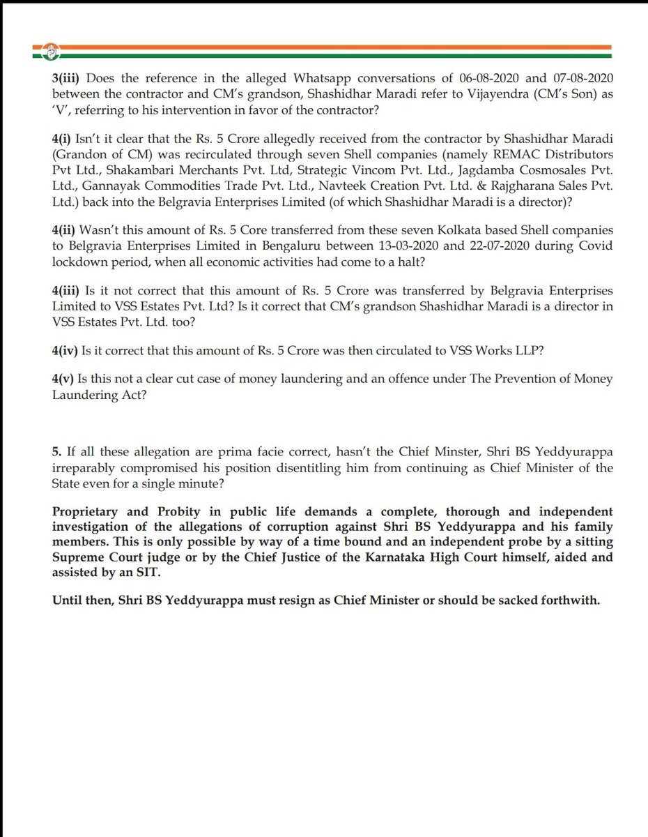 nalapad's tweet image. Press release by @rssurjewala @DKShivakumar @siddaramaiah 

CM Yediyurappa &amp;amp; his family have been caught taking a bribe in an alleged ₹666 crore BDA construction project scam.

#BSY_Must_Resign

#VijayendraServiceTax
