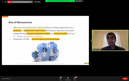 wso2's tweet photo. On-Air!
@senaka exploring key #integration patterns for building integration #microservices at #WSO2Summit EMEA.
Follow the live-action,
YouTube - https://t.co/8EpmDhaCXf
LinkedIn - https://t.co/ZaJn7ndk4B
#IntegratedAPISupplyChain https://t.co/jSMjXsFuYq