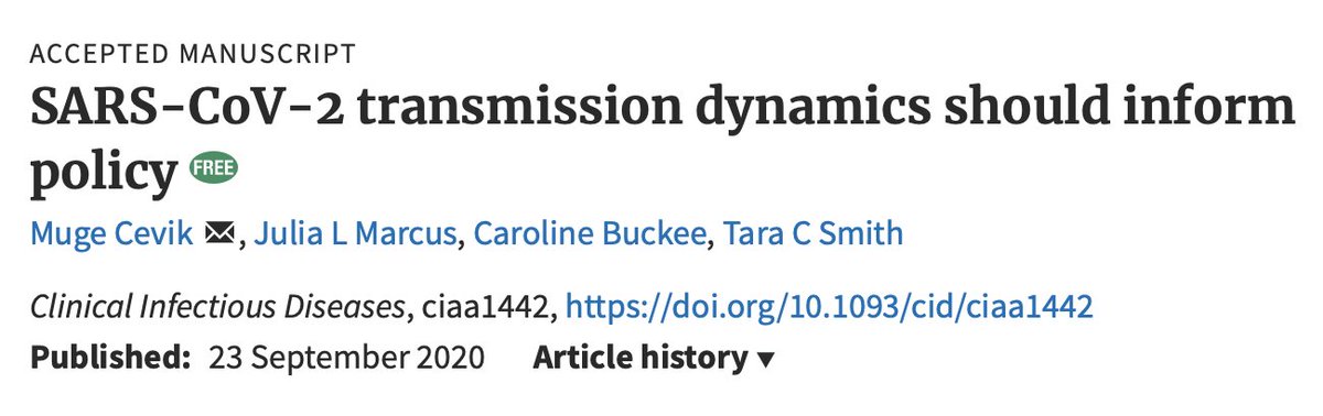 Our article is now published online.We argue that SARS-CoV-2 transmission dynamics should inform policy decisions about mitigation strategies for targeted interventions.  https://academic.oup.com/cid/advance-article/doi/10.1093/cid/ciaa1442/5910315