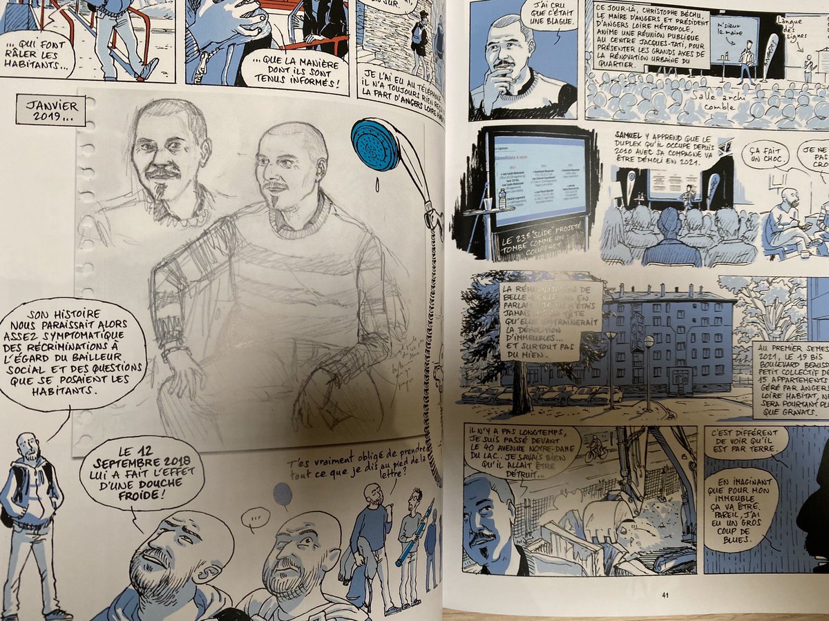 N’hésitez pas à faire un tour à l'expo de présentation de la superbe #bd «Belle-Beille chronique d’une rénovation urbaine» de @Seb_Rochard et Fañch Juteau à <a href="/MQtatiAngers/">Centre Jacques Tati</a> 
<a href="/Report_cite/">Association Report'Cité</a> #renovation #Angers