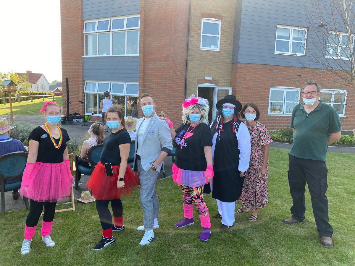 CareHalcyon's tweet photo. Residents and Staff go back to the 80s with one last summer garden party 🥳 https://t.co/JLpG862LhK