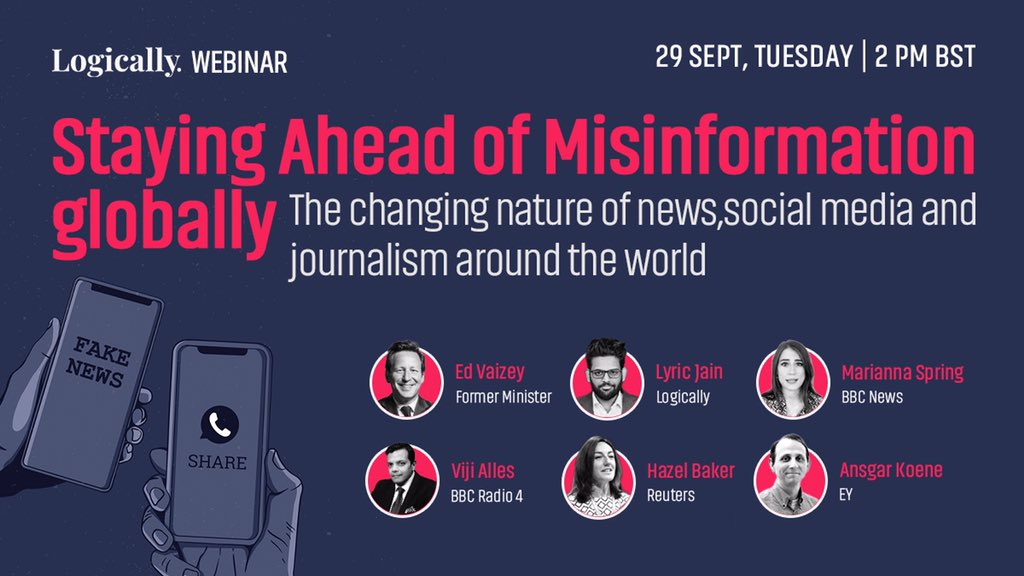 TheContentLead's tweet photo. Have you seen #TheSocialDilemma? We loved Netflix shining light on the dangers of social media and #misinformation. To find out more about #FakeNews and #AI, tune into our webinar: Staying ahead of misinformation, globally. Register: https://t.co/P8uOKE3ezx @HazelBakerNews https://t.co/IQnuwa9SQ3