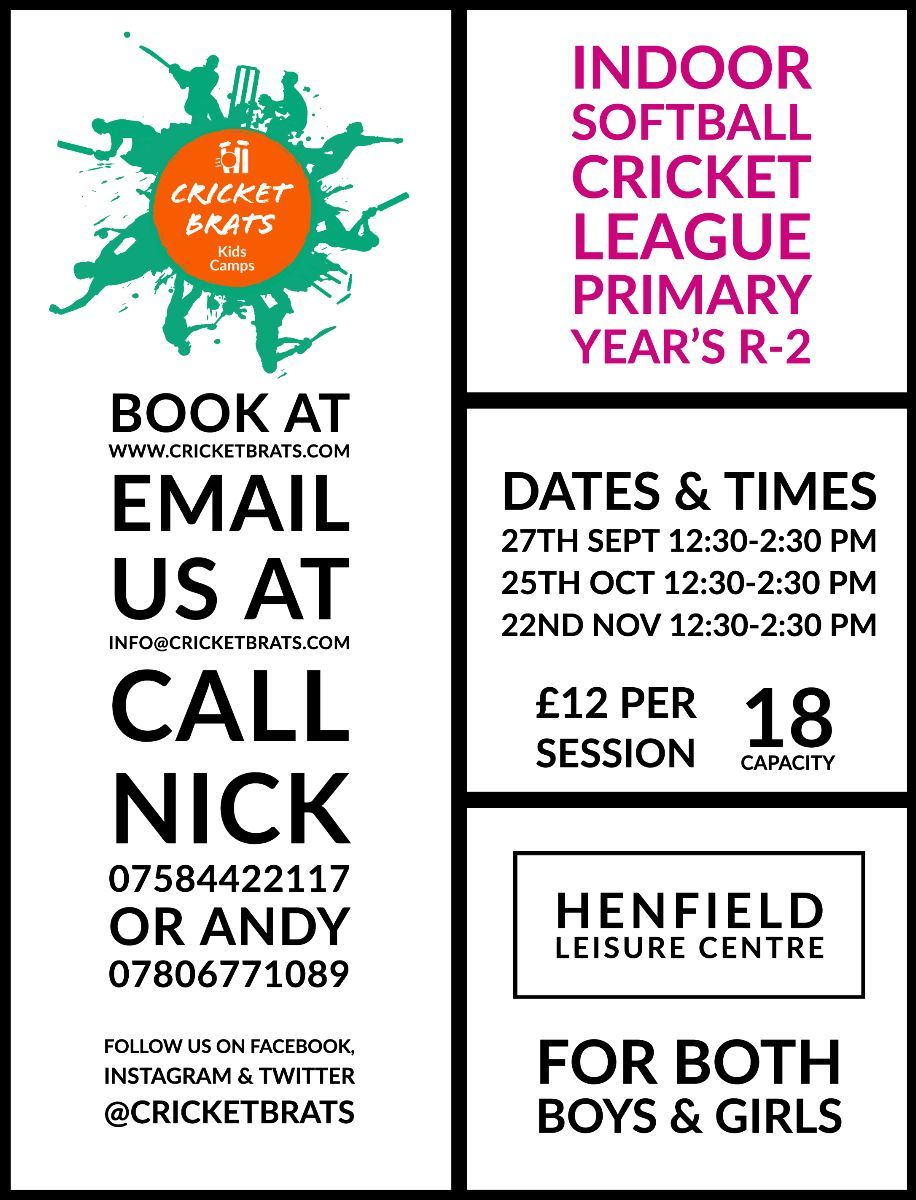 slogsweepdad's tweet photo. Indoor Cricket at Henfield Leisure Centre Starting This Week - https://t.co/8pO64V4JcR https://t.co/oA5s0oGTNf