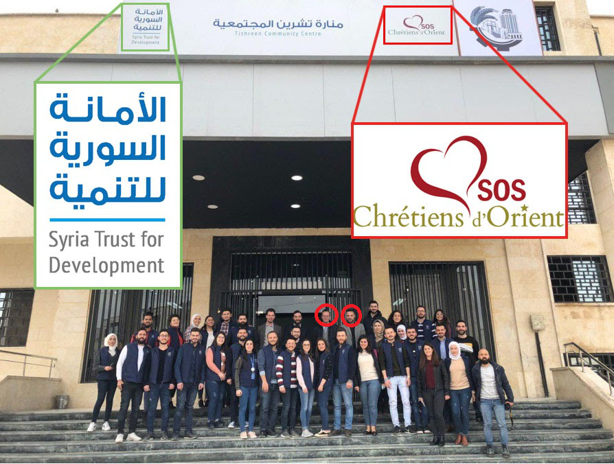 1/8 L’association française est partenaire du Syria Trust for Development, la fondation d’Asma al Assad.Entre 2017-2019, elle lui a versé près de 470.000 euros notamment pour son centre à Alep (photo à  #Alep - avec B.Blanchard et A.Goodarzy au fond)