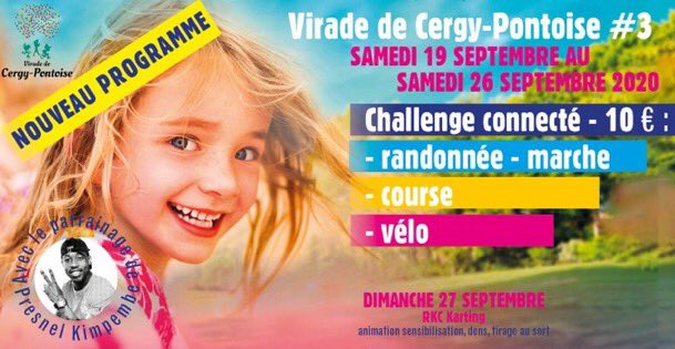 J-3 ! 🏃🚴‍‍ Participez aux <a href="/ViradeCP/">Virade de Cergy-Pontoise</a> pour donner les moyens à <a href="/vaincrelamuco/">Vaincre la Muco #SAM2025</a> de poursuivre son combat 💪Comme <a href="/kimpembe_3/">Presnel Kimpembe</a>, jusqu’à samedi prochain, relevez le défi du challenge connecté. Pour s’inscrire👉tinyurl.com/y5zgleff
#gardonslesouffle #virades2020 #viradecpconnecte
