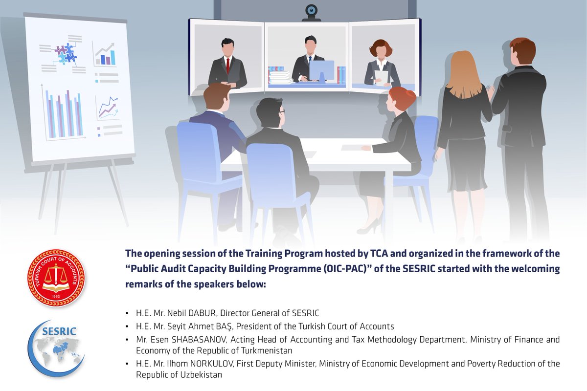 🔔Training Course on “Financial Audit” in the framework of the “Public Audit Capacity Building Programme (OIC-PAC)” of the @sesric started on 21.09.2020.
 
#OICPAC #SAIs #financialaudit
