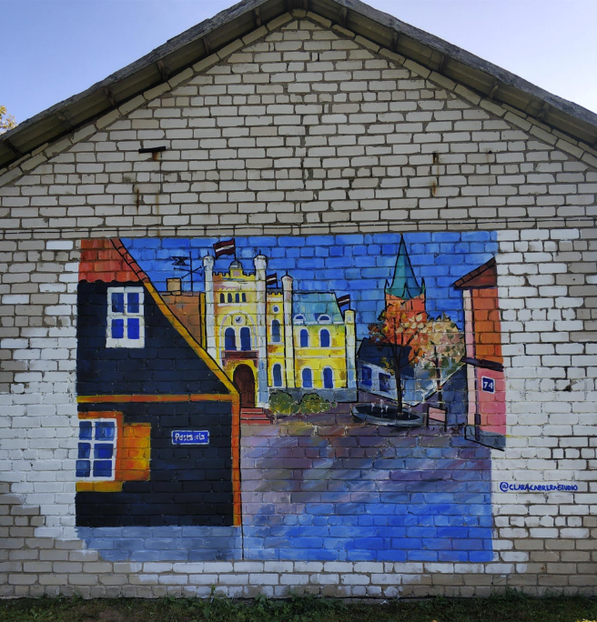 NetronicSoft's tweet photo. Our colleague @ClaraCabreraSt was creative again 👏👏 She painted a wall at the #Latvia #Kuldīga #festival 
Looking forward to your next designs for us, Clara 🤗  😘

#NETRONIC #visualschedulingsoftware for #BusinessCentral and #HTML5 #Gantt charts https://t.co/tl6uSnowUx