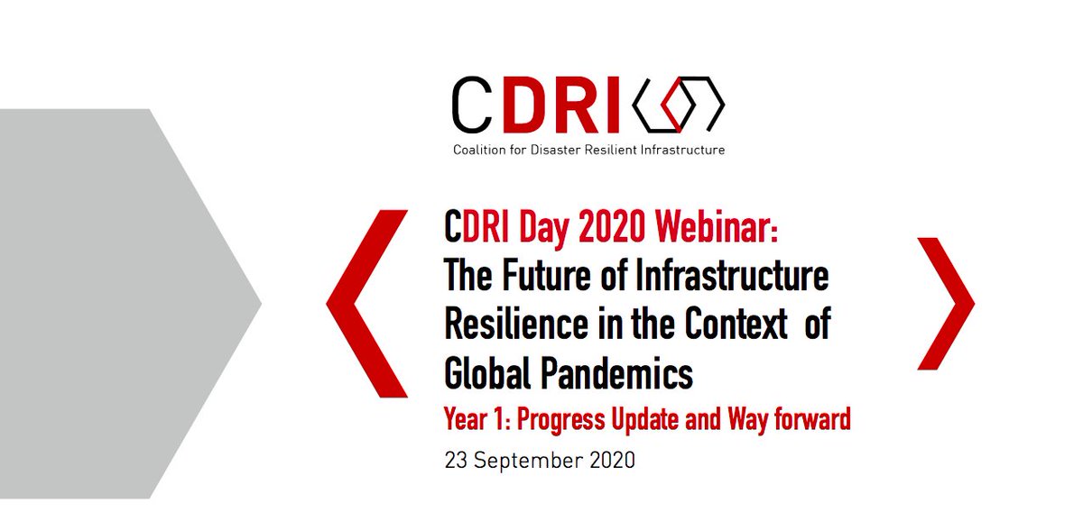 Starting in one hour: Join us for a webinar on the future of #infrastructureresilience, with @UNDRR #ResilientInfra cdri.world/eventRegister.…