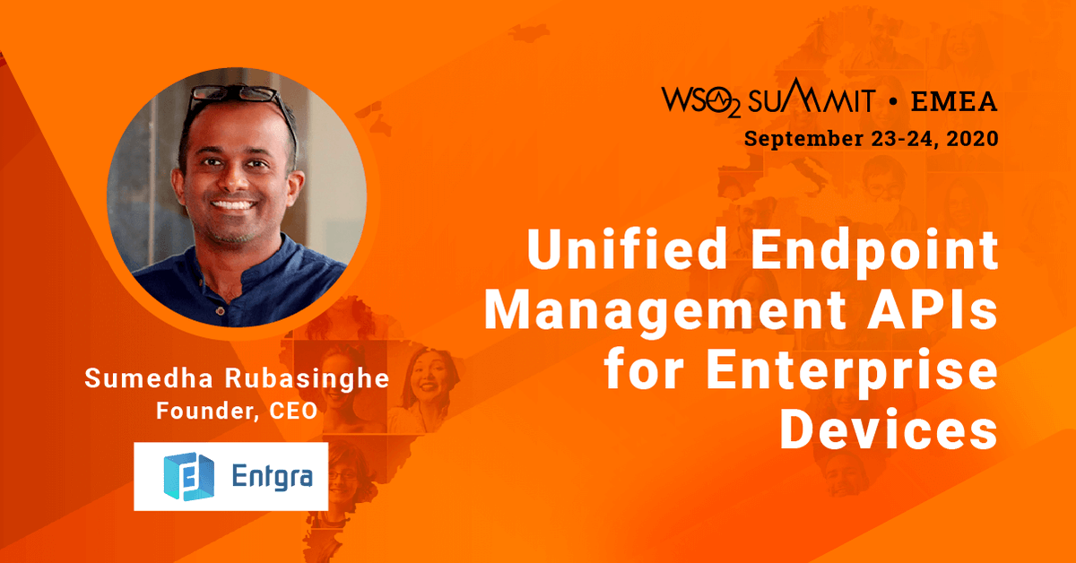 wso2's tweet photo. Up-next, @sumedha_ruba from @entgra_io discusses how Entgra #IoT Platform offers a standardized set of #APIs for making enterprise device onboarding simpler.
Follow the live-action,
YouTube - https://t.co/8EpmDhaCXf
LinkedIn - https://t.co/ZaJn7ndk4B
#IntegratedAPISupplyChain https://t.co/1semZqQNix